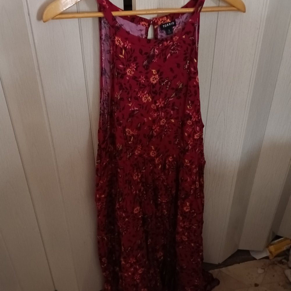 Torrid Burgundy Floral Maxi Dress